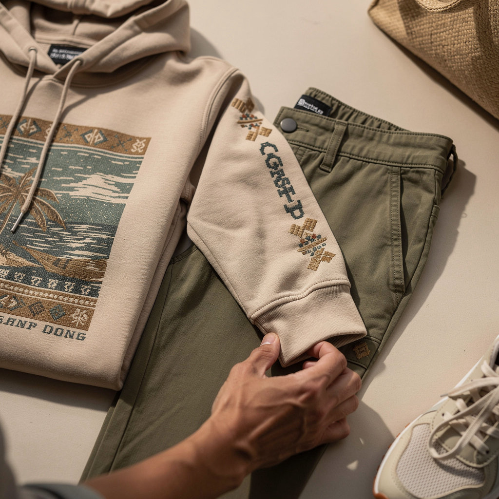 leticia lovera's fashion line streetwear essentials - hoodies, tees, and joggers with South American design motifs